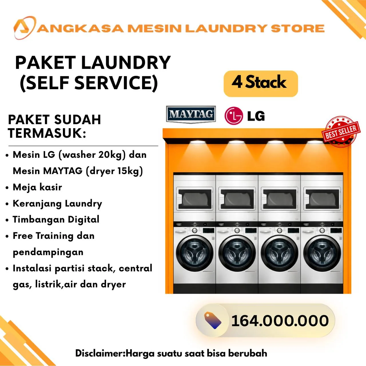 Paket Bisnis Mesin Laundry 4 stack