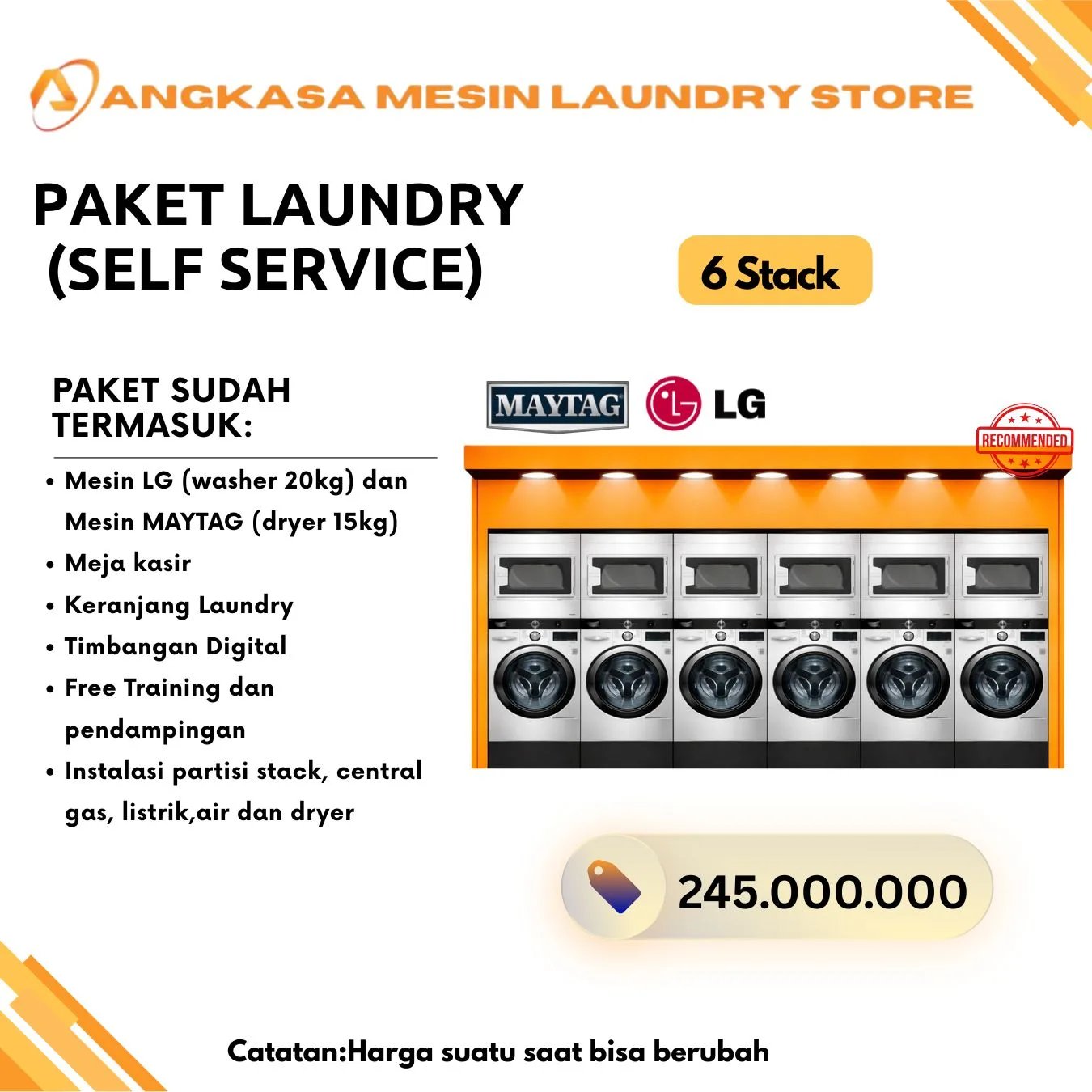 Paket Bisnis Mesin Laundry 6 stack