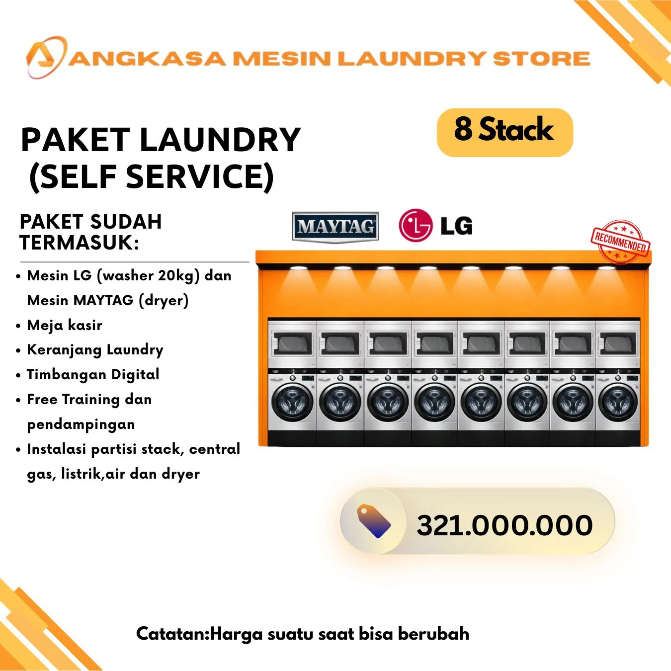 Paket Bisnis Mesin Laundry 8 stack