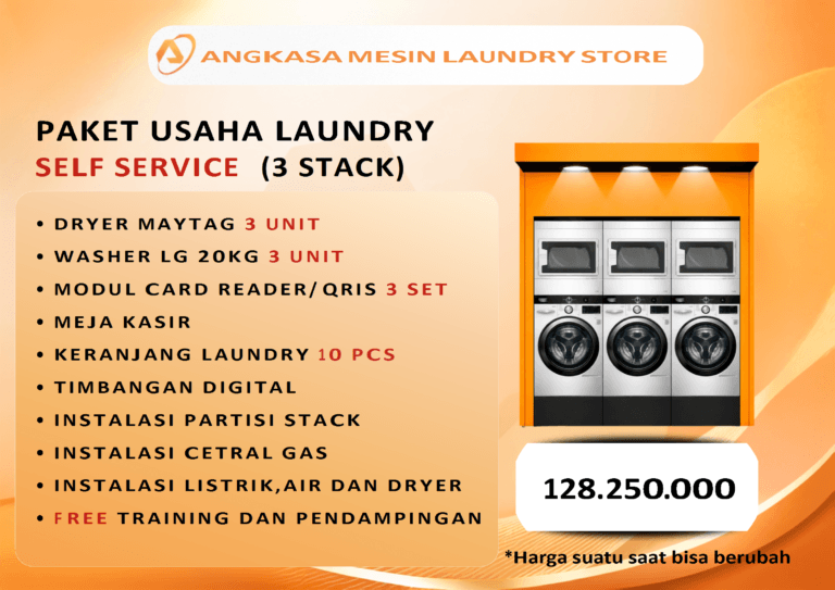 paket mesin laundry self service